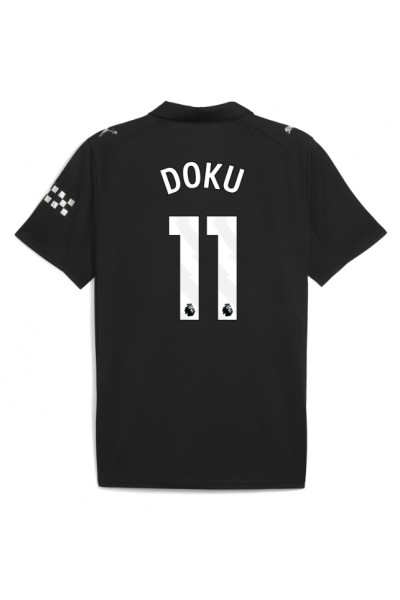 Manchester City Jeremy Doku #11 Jalkapallovaatteet Vieraspaita 2025-26 Lyhythihainen Manchester City Jeremy Doku #11 Jalkapallovaatteet Vieraspaita 2025-26 Lyhythihainen
